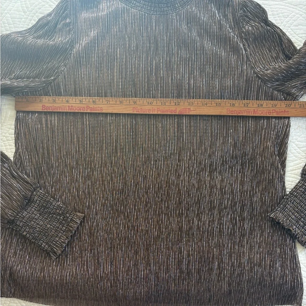 Boden Metallic Bronze High-Neck Blouse US 10